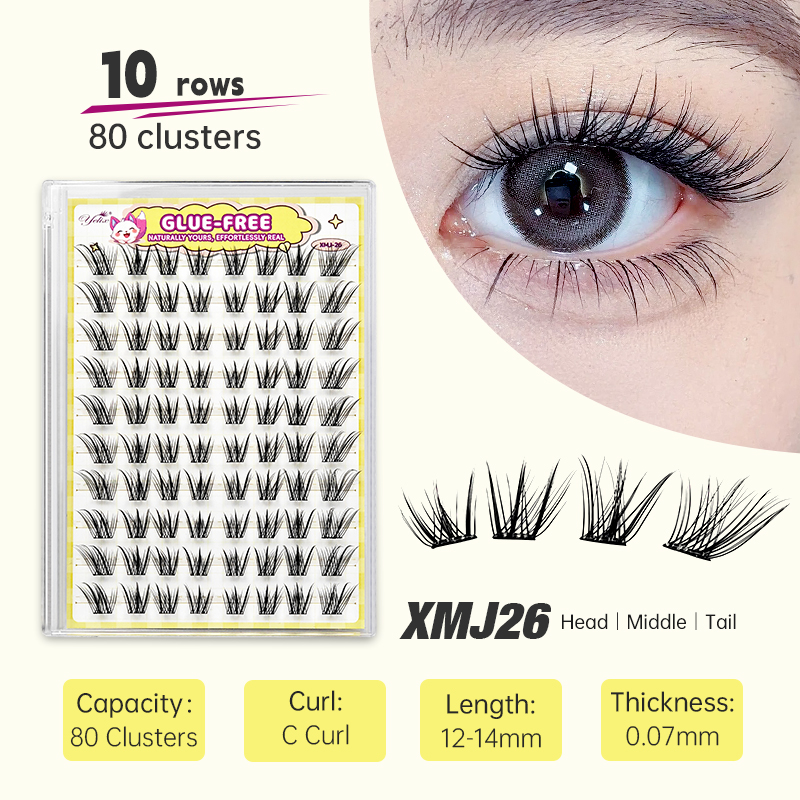 Eyelash Extension With Glue - Yelix Rzęsy w stylu Fox, doczepiane