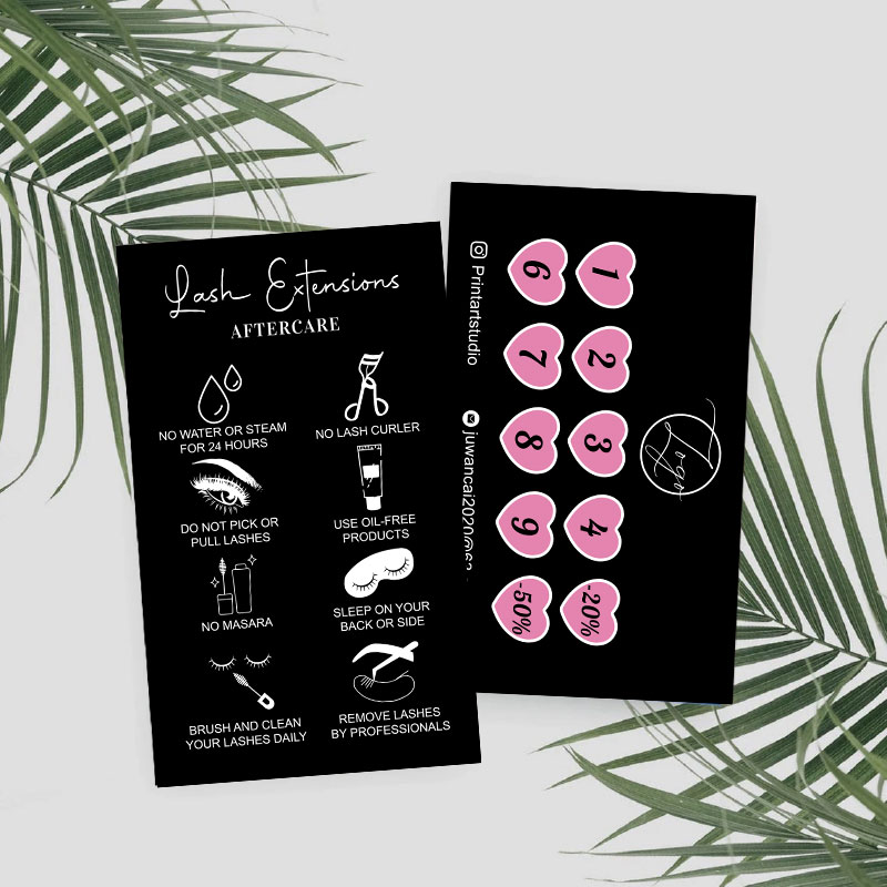 Niestandardowe karty instrukcy – Eyelash Extension Logo Design recenzja i cena