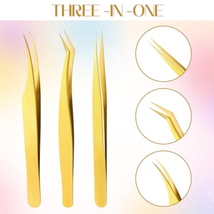 3 szt. Pęsety do przedłużania  – Isolation Tweezer Curved recenzja i cena