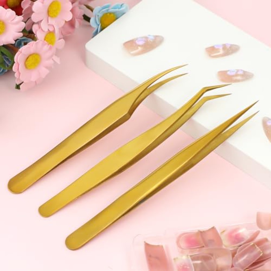 3 szt. Pęsety do przedłużania  – Isolation Tweezer Curved recenzja i cena